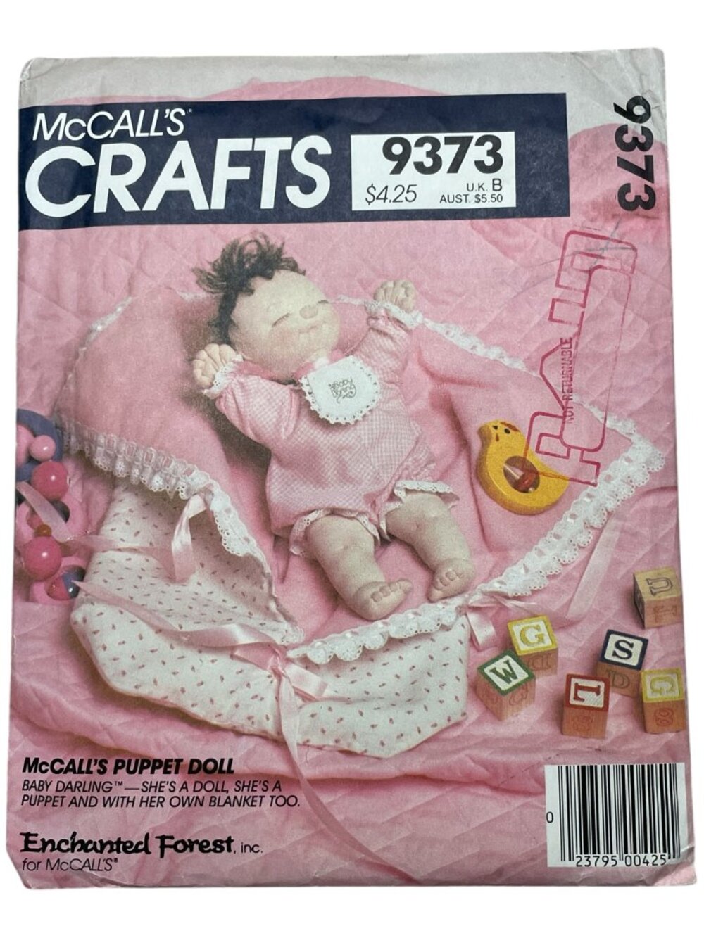 McCall's Puppet Doll Sewing Pattern 9373 Enchanted Forest FF Uncut NOS 1984